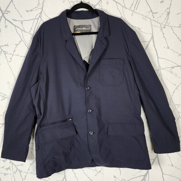 Eddie Bauer Travex Navy Voyager Travel Blazer - Picture 2 of 7